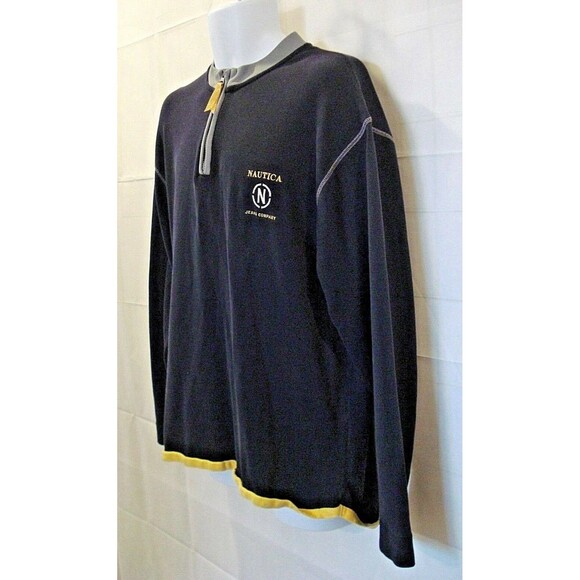 Nautica Jeans Co ¼ Zip Pullover Sweater Embroidered Mens Size XL - Picture 5 of 8